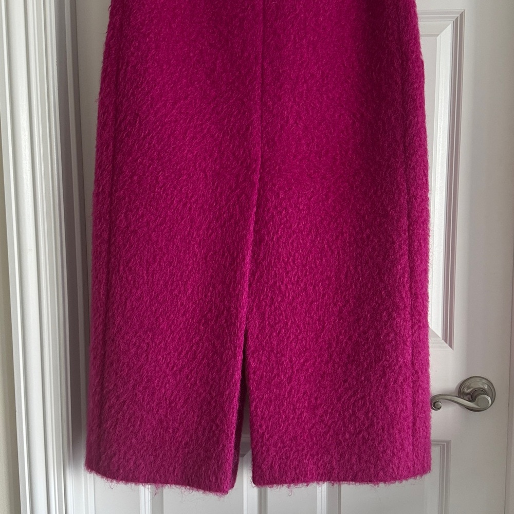 Mohair Hot Pink Women's Long Coat - Picture 7 of 13